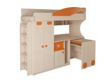 Детская № 4.4.2 Л + выкатной стол + лестница №2 (оранжевый)
