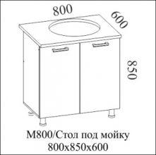 М800 Стол-рабочий 800 (под мойку)