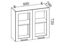 Шкаф навесной 800 (со стеклом)Ш800с