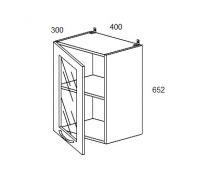 Шкаф 1-дверный «400» остекл.